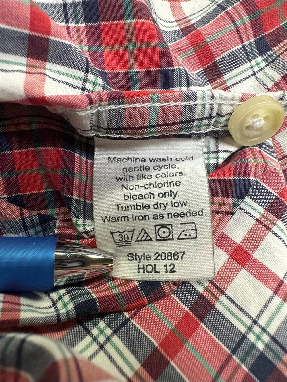 J. Crew Tartan Plaid Button Up Shirt, Men's XL Red White & Blue Cotton Casual